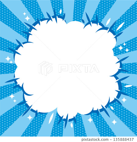 Manga-style explosion speech bubble background material 135888437
