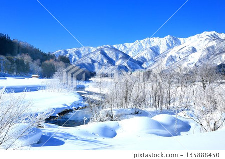 Snow scene of Hakuba and Himekawa River Snow scene of Hakuba and Himekawa River 135888450
