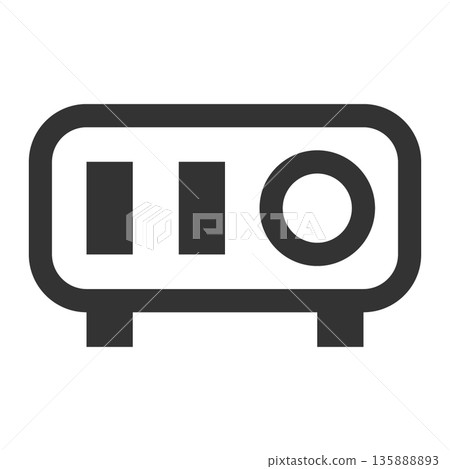 投影機圖示（簡潔線條畫，單色） 135888893