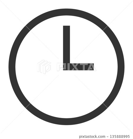Clock stopwatch icon (simple, line drawing, monochrome) Clock stopwatch icon (simple, line drawing, monochrome) 135888995
