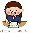 High school girl enjoying tablet learning 135889160