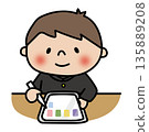 Junior high school student (boy) studying on a tablet 135889208