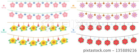 Simple and cute four seasons garland set 135889216