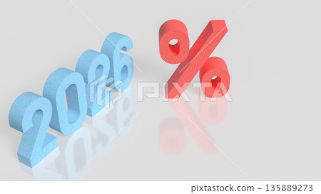 Tax Year 2026 Percentage Rate Concept For Finance And Economy 3d render. 135889273