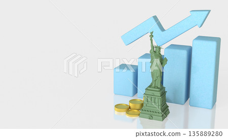 United States Economic Growth And Investment Success Concept 3d render. United States Economic Growth And Investment Success Concept 3d render. 135889280