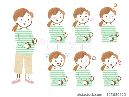 孕婦臉部表情集 135889323