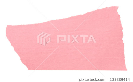 pink crumpled torn tape isolated on transparent background. 135889414