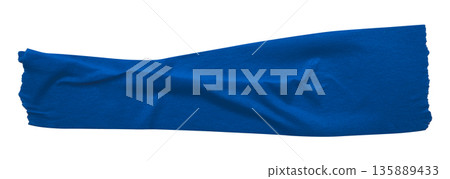 blue crumpled torn tape isolated on transparent background. 135889433
