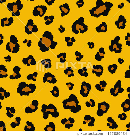 Animal skin seamless pattern, leopard skin in yellow tone Animal skin seamless pattern, leopard skin in yellow tone 135889484