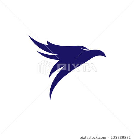 Falcon head eagle bird illustration 135889881