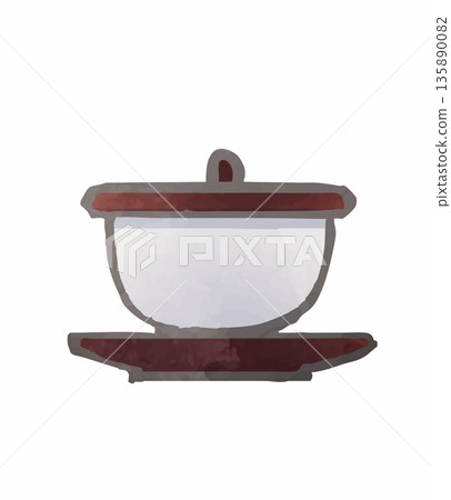 茶：茶杯中的日本茶插圖 135890082