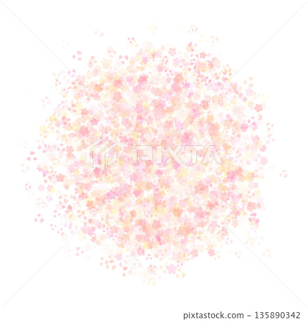 淡色櫻花飄落的背景，圓圈 135890342