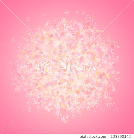 粉紅色背景點綴著淡櫻花 135890343