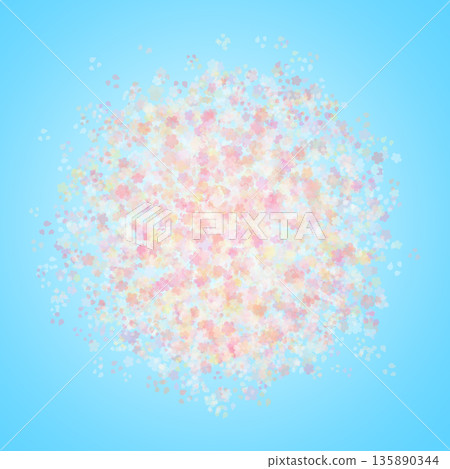 淡色的櫻花飄落天際 135890344