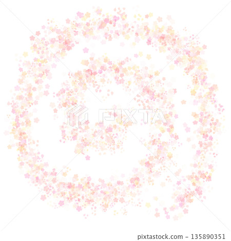 背景是一片片淡色的櫻花，它們翩翩起舞，搖曳生姿。 135890351