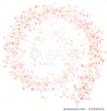 背景是淡色櫻花翩翩起舞、翻滾，漸層效果 135890352