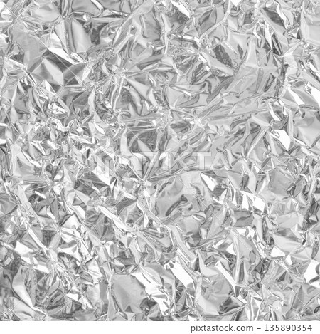 Silver foil leaf shiny texture, abstract grey wrapping paper for background and design art work. 135890354