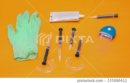 Collection of teeth whitening tools Collection of teeth whitening tools 135890412