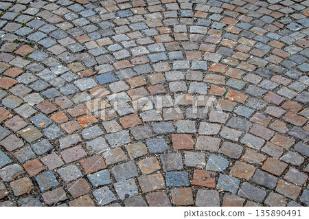 Cobble road pattern background 135890491