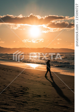 Sunrise and silhouette Sunrise and silhouette 135890727