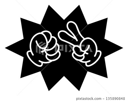 石頭剪刀布遊戲的插圖 135890848