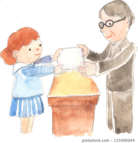 畢業典禮插圖向量圖 畢業典禮插圖向量圖 135890894