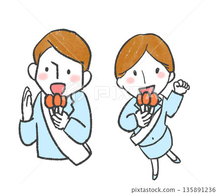 候選人發表競選演講 135891236