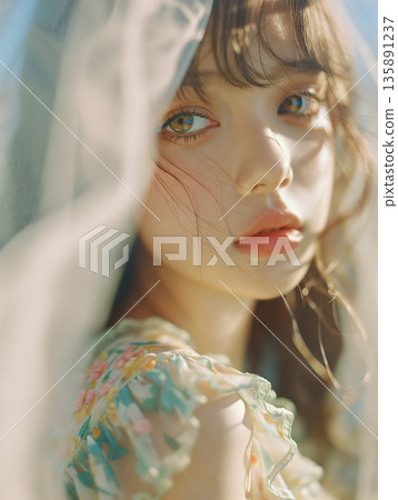 美麗的女人肖像 135891237