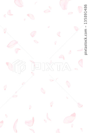 Cherry blossoms_Hand-drawn_Cherry blossom blizzard_No background_Vertical Cherry blossoms_Hand-drawn_Cherry blossom blizzard_No background_Vertical 135891486