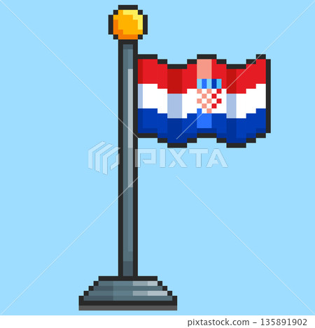 Pixel art Croatia Flag game asset design Pixel art Croatia Flag game asset design 135891902