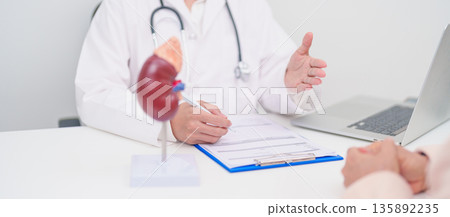 Elderly Patient consultation with doctor for Kidney disease, Urinary system and Stones, Cancer, world kidney day, Chronic kidney, Urology, Nephritis, Renal, Transplant and medical healthcare concept Elderly Patient consultation with doctor for Kidney disease, Urinary system and Stones, Cancer, world kidney day, Chronic kidney, Urology, Nephritis, Renal, Transplant and medical healthcare concept 135892235