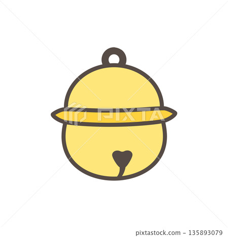 Simple bell icon Line drawing color vector illustration 135893079