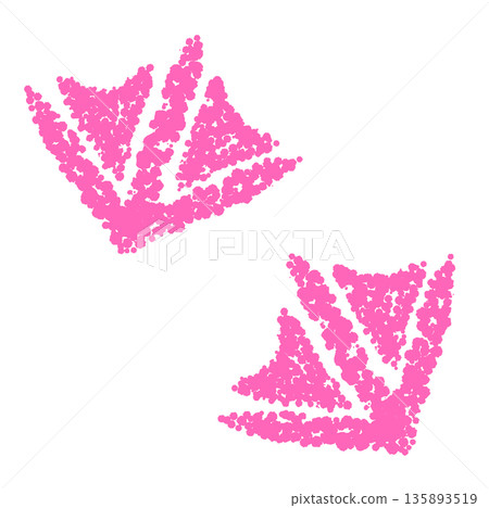 Crayon material: Hand-drawn illustration of waterfowl footprints Crayon material: Hand-drawn illustration of waterfowl footprints 135893519