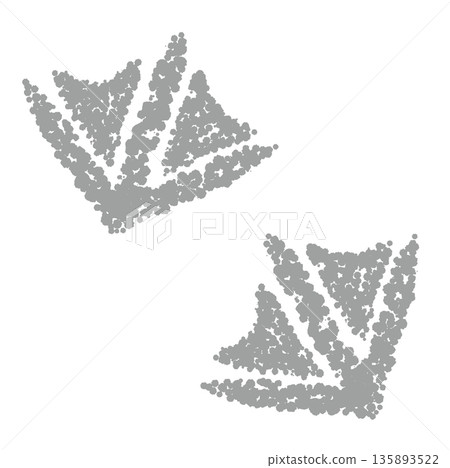 蠟筆材質：手繪水禽足跡插圖 135893522