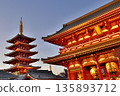 Five-storied pagoda at Sensoji Temple 135893712