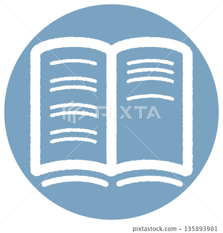 Open notebook simple icon-2-blue - Stock Illustration [135893981] - PIXTA