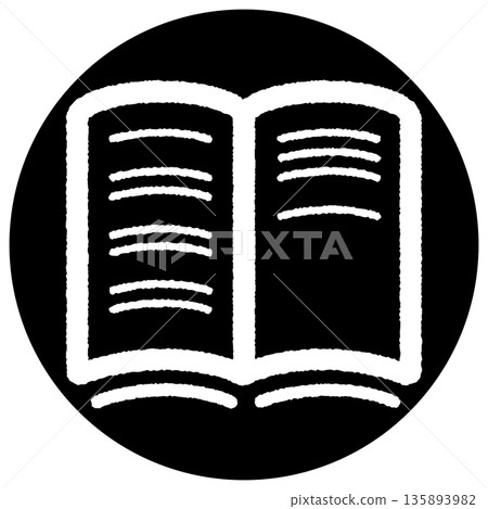 Simple icon of an open notebook - 2 - monochrome Simple icon of an open notebook - 2 - monochrome 135893982