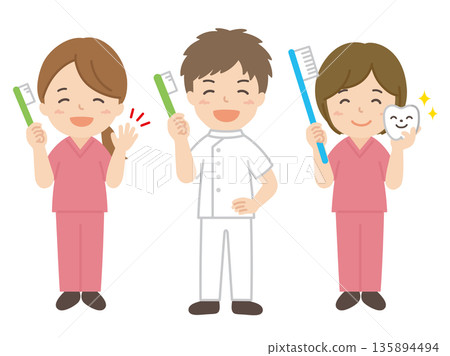Dentist and dental hygienist Dentist and dental hygienist 135894494
