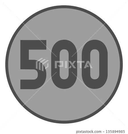 A simple illustration of a 500 yen coin A simple illustration of a 500 yen coin 135894985