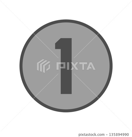 A simple illustration of a 1 yen coin A simple illustration of a 1 yen coin 135894990