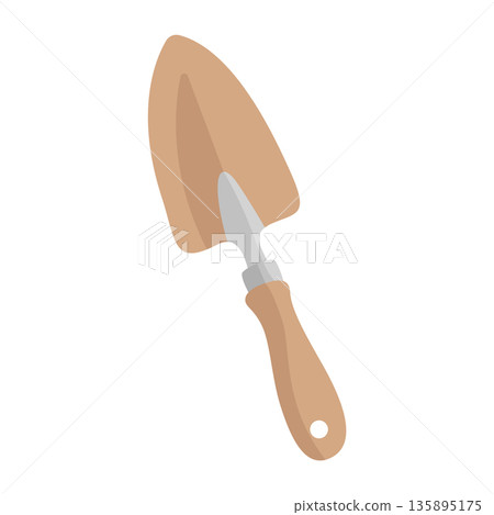 Garden hand trowel or shovel. Gardening tool vector illustration Garden hand trowel or shovel. Gardening tool vector illustration 135895175