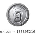 Silver aluminum can. Top view 135895216