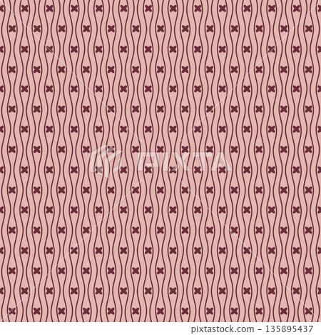 Blush Burgundy Wavy Geometric Pattern 135895437