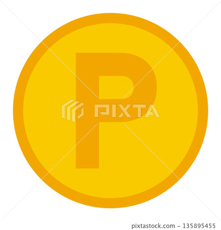 A simple illustration of a point coin (P mark) A simple illustration of a point coin (P mark) 135895455
