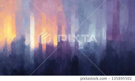 城市燈光閃爍的抽象夜景現代藝術背景素材 135895502