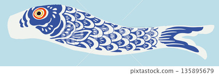 Carp streamer vector illustration | Japanese cultural material for Children's Day and Boy's Day Carp streamer vector illustration | Japanese cultural material for Children's Day and Boy's Day 135895679