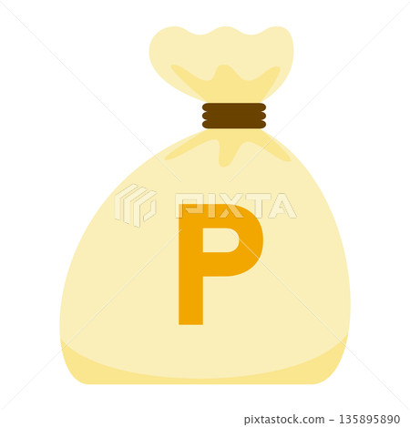 A simple illustration of a point bag (P mark) A simple illustration of a point bag (P mark) 135895890