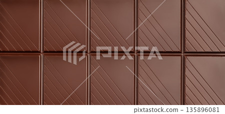 Chocolate bar with geometric diagonal pattern background 135896081