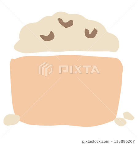 Simple hand-drawn illustration cut series for February's school newsletter | Beans for bean-throwing (Setsubun) 135896207