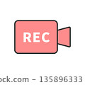 紅色圖示插圖，顯示正在錄製 - 向量圖 135896333
